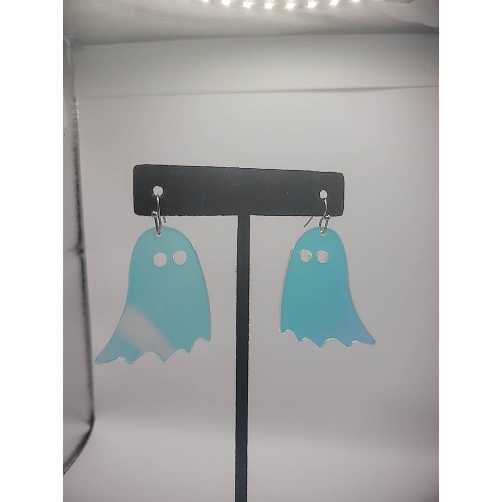 Handmade Ghost Earrings Womens Halloween Pierced Jewelry Costume